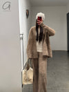 SWAYING 24 Autumn and Winter Cashmere Brushed Straight Pants SW-SW24AW3B41-TUO Camel